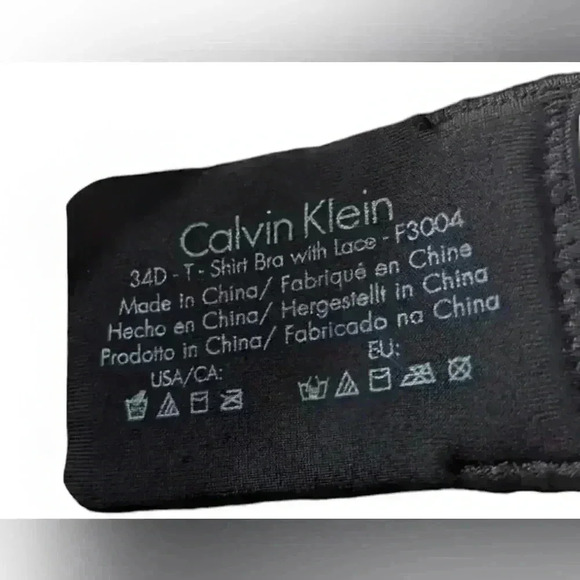 Calvin Klein T-Shirt Bra Black With Lace 34D - Picture 8 of 8